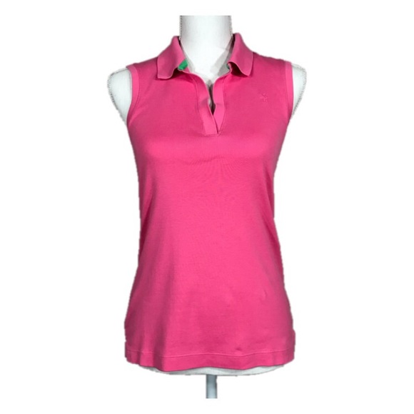 Lilly Pulitzer Tops - Lilly Pulitzer Pink Sleeveless Polo Size S